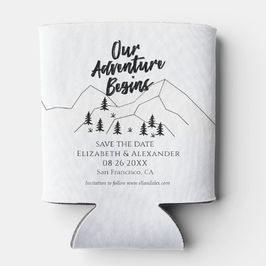 我々の冒険は、日付を保存してフォレストの結婚式を開始 缶クーラー (裏面)