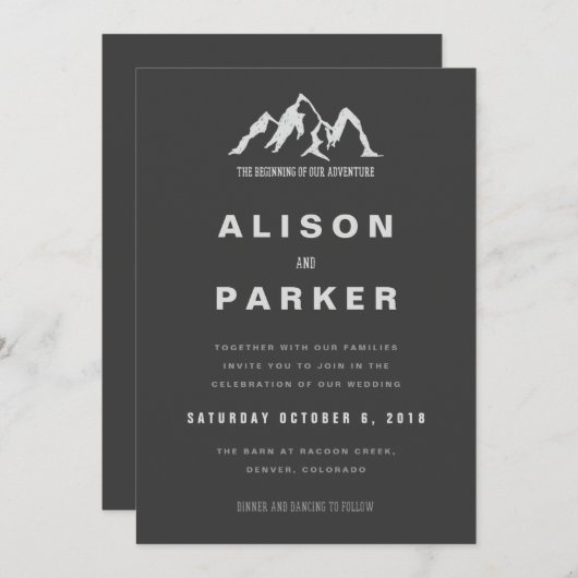 我々の冒険結婚式招待状の始まり 招待状 (正面/裏面)