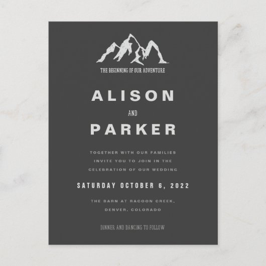 我々の冒険結婚式招待状  ポストカード (正面)