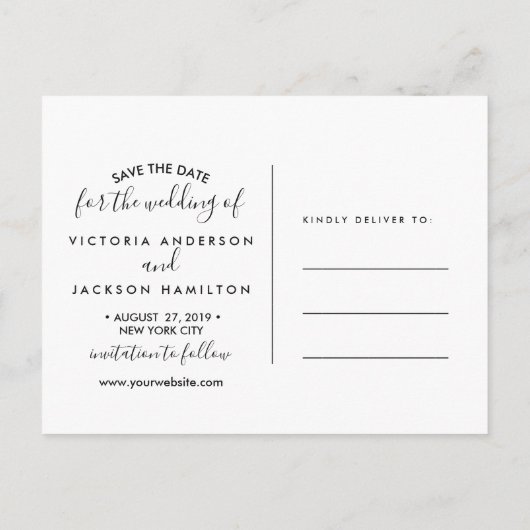 我々の冒険 | ウェディング日付の写真を保存 案内ポストカード (裏面)