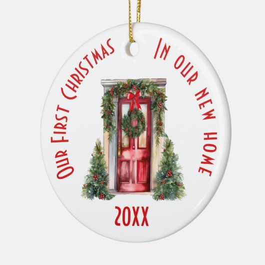 我々の初めてのクリスマスが新しい家に セラミックオーナメント (左)
