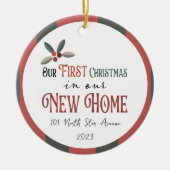 我々の初めてのクリスマスが新しい家に セラミックオーナメント (正面)