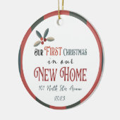 我々の初めてのクリスマスが新しい家に セラミックオーナメント (左)