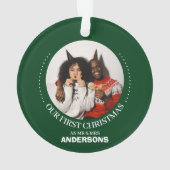 我々の初めてのクリスマスであるミスター・アンド・ミセス・ニューエレガントリュー オーナメント (裏面)