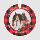 我々の初めてのクリスマスであるミスター・アンド・ミセス・ニューエレガントリュー オーナメント (正面)
