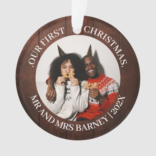我々の初めてのクリスマスであるミスター・アンド・ミセス・ニューエレガントリュー オーナメント (正面)