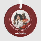 我々の初めてのクリスマスであるミスター・アンド・ミセス・ニューエレガントリュー オーナメント (裏面)