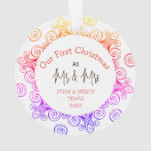 我々の初めてのクリスマスであるミスター・アンド・ミセス・ニューエレガントリュー オーナメント (裏面)