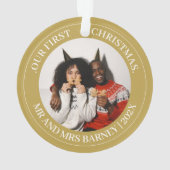 我々の初めてのクリスマスであるミスター・アンド・ミセス・ニューエレガントリュー オーナメント (裏面)