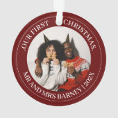 我々の初めてのクリスマスであるミスター・アンド・ミセス・ニューエレガントリュー オーナメント (裏面)