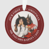 我々の初めてのクリスマスであるミスター・アンド・ミセス・ニューエレガントリュー オーナメント (正面)