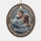 我々の初めてのクリスマスであるミスター・アンド・ミセス・ニューエレガントリュー セラミックオーナメント (左)