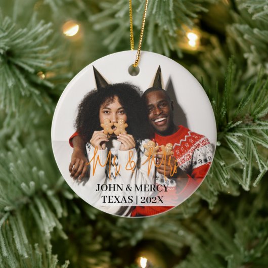 我々の初めてのクリスマスであるミスター・アンド・ミセス・ニューエレガントリュー セラミックオーナメント (ツリー)