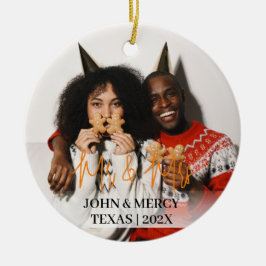 我々の初めてのクリスマスであるミスター・アンド・ミセス・ニューエレガントリュー セラミックオーナメント