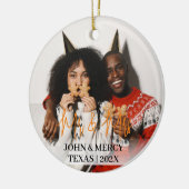 我々の初めてのクリスマスであるミスター・アンド・ミセス・ニューエレガントリュー セラミックオーナメント (左)