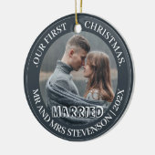 我々の初めてのクリスマスであるミスター・アンド・ミセス・ニューエレガントリュー セラミックオーナメント (左)