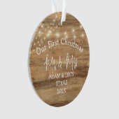 我々の初めてのクリスマスであるミスター・アンド・ミセス・ニュー・ライディング・ウッド オーナメント (正面)