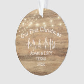 我々の初めてのクリスマスであるミスター・アンド・ミセス・ニュー・ライディング・ウッド オーナメント (正面)