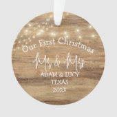 我々の初めてのクリスマスであるミスター・アンド・ミセス・ニュー・ライディング・ウッド オーナメント (正面)