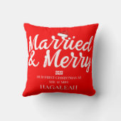 我々の初めてのクリスマスである新婚の夫妻メリー クッション (裏面)