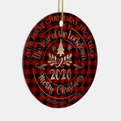 我々の初めてのクリスマスのパンデミックなロックダウンメリー写真 セラミックオーナメント (右)