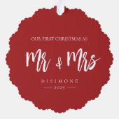 我々の初めてのクリスマスのレッドさん オーナメントカード (裏面)