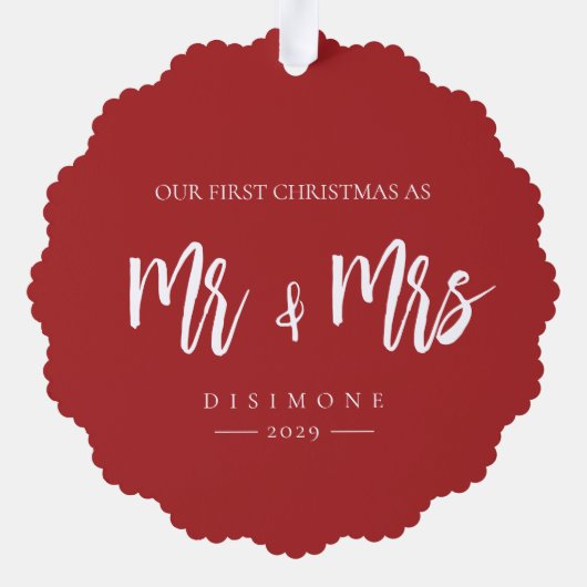 我々の初めてのクリスマスのレッドさん オーナメントカード (裏面)