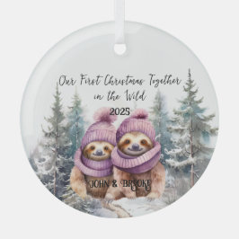 我々の初めてのクリスマスのワイルドニューライヴァーズオーナメント ガラスオーナメント