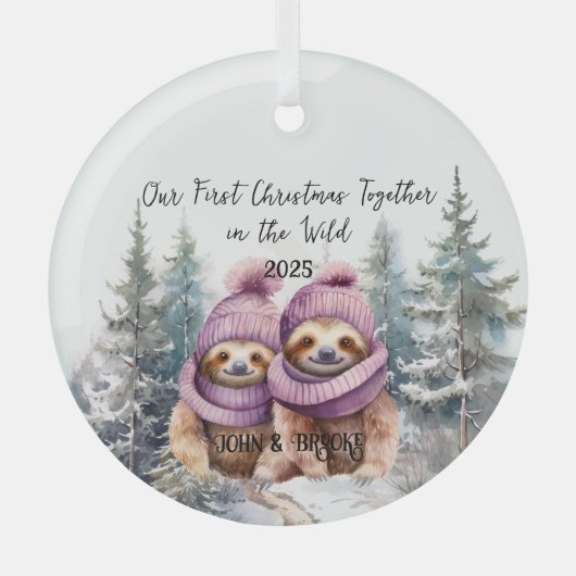 我々の初めてのクリスマスのワイルドニューライヴァーズオーナメント ガラスオーナメント (正面)