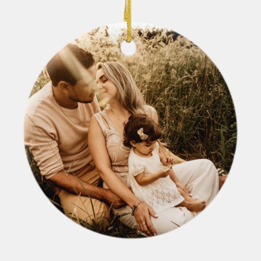 我々の初めてのクリスマスの新しいホームウォーターカラーカー セラミックオーナメント (裏面)