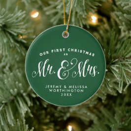 我々の初めてのクリスマスの新しい緑の写真のオーナメント セラミックオーナメント