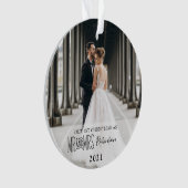 我々の初めてのクリスマスの新婚写真 オーナメント (正面)