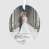我々の初めてのクリスマスの新婚写真 オーナメント (正面)
