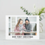 我々の初めてのクリスマスの雪の素敵な新しい写真 シーズンカード (スタンド正面)