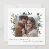 我々の初めてのクリスマスはボタニカル氏とミセス シーズンカード (正面)