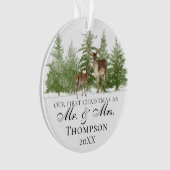 我々の初めてのクリスマスはミスター・アンド・ミセス・カスタム素朴だ オーナメント (正面)