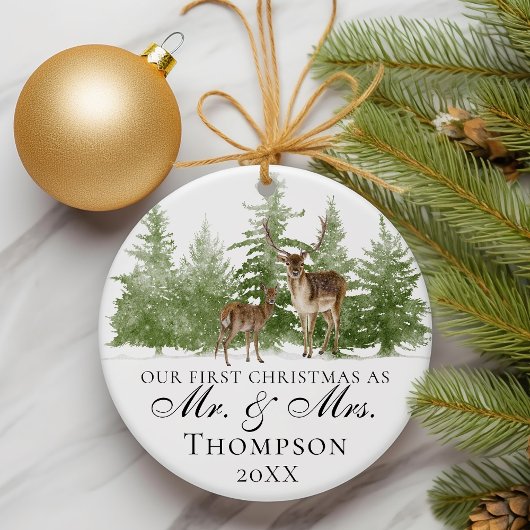 我々の初めてのクリスマスはミスター・アンド・ミセス・カスタム素朴だ オーナメント