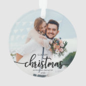 我々の初めてのクリスマスはミスター・アンド・ミセス・シンプルエレガントだ オーナメント (裏面)