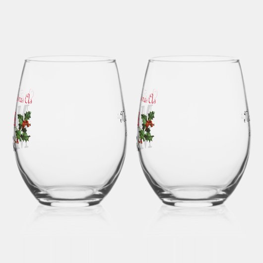 我々の初めてのクリスマスはミスター・アンド・ミセス ステムなしワイングラス (左)