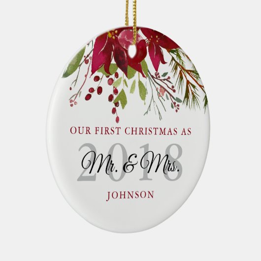 我々の初めてのクリスマスはミスター・アンド・ミセス・ニューライヴァーズ セラミックオーナメント (右)