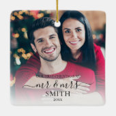 我々の初めてのクリスマスはミセス・アンド・ミセス結婚の セラミックオーナメント (裏面)