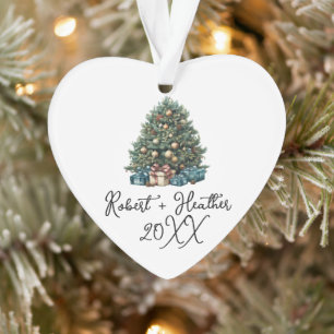 我々の初めてのクリスマスは一緒にカップルGit Keepsake オーナメント