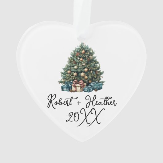 我々の初めてのクリスマスは一緒にカップルGit Keepsake オーナメント (裏面)