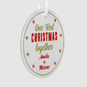 我々の初めてのクリスマスは一緒に雪の結晶 オーナメント (正面)