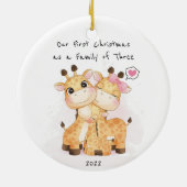 我々の初めてのクリスマスは三つのオーナメントの家族として セラミックオーナメント (裏面)