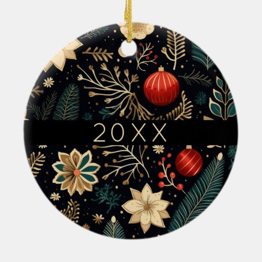 「我々の初めてのクリスマスは三人の家族だ」 セラミックオーナメント (裏面)