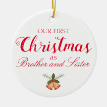 我々の初めてのクリスマスは兄弟と姉妹オーナメント