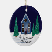 我々の初めてのクリスマスは我々の新しいホームハウス通り セラミックオーナメント (右)