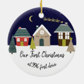 我々の初めてのクリスマスは我々の新しいホームハウス通り セラミックオーナメント (裏面)