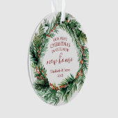 我々の初めてのクリスマスは我々の新しいホームリース オーナメント (正面)